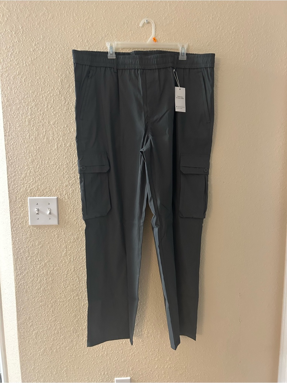 Flex Rover Dark Gray Cargo Pants with Elastic Waist
